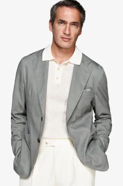Giacca jersey Herringbone verde