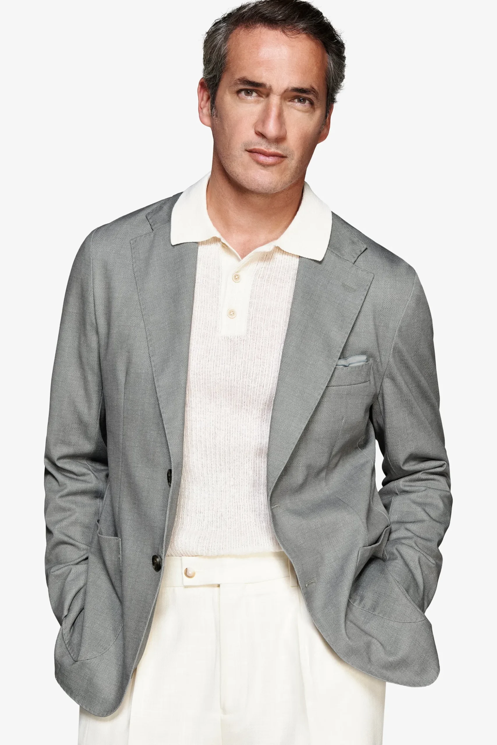 Giacca jersey Herringbone verde