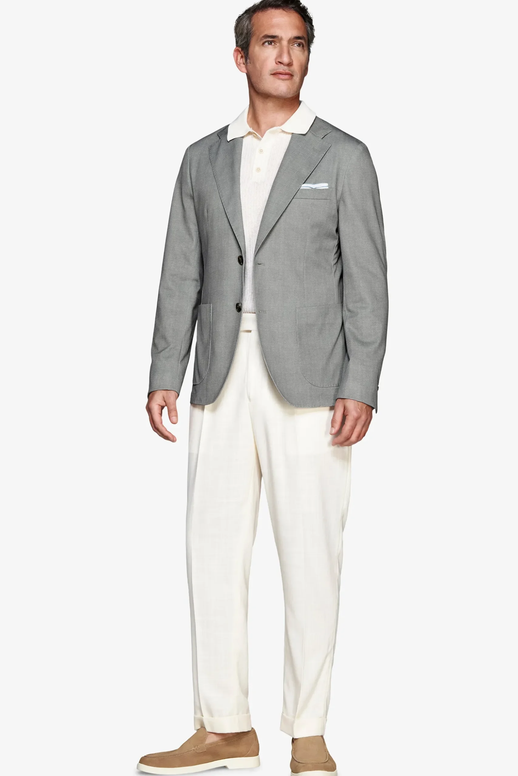 Giacca jersey Herringbone verde