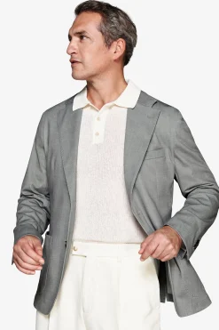 Giacca jersey Herringbone verde