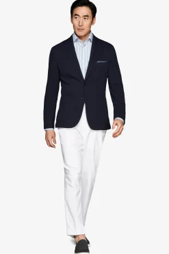 Giacca jersey operata blu
