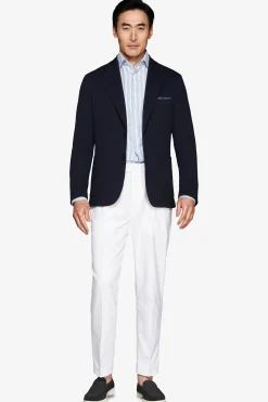 Giacca jersey operata blu