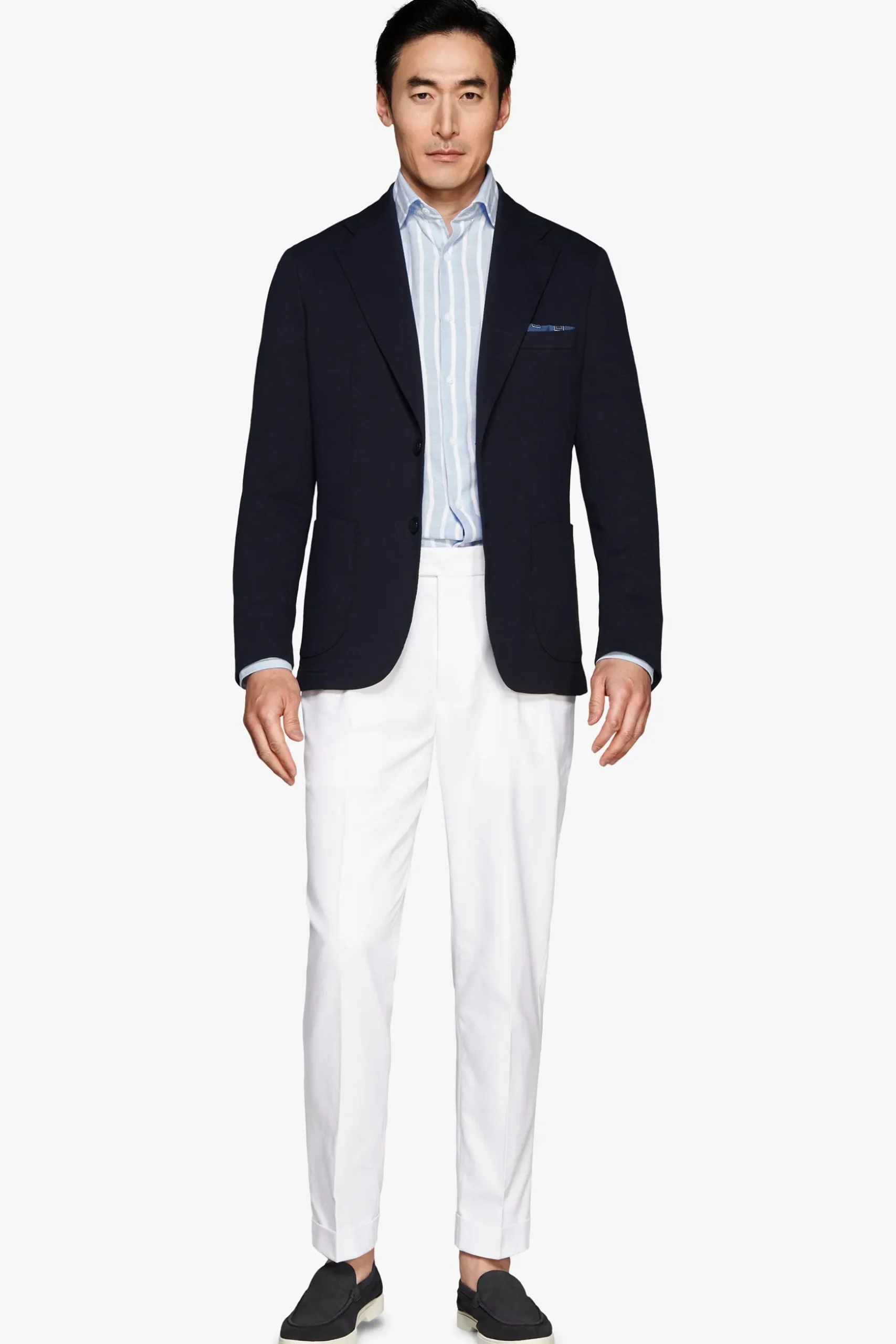 Giacca jersey operata blu