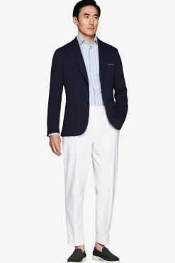 Giacca jersey operata blu