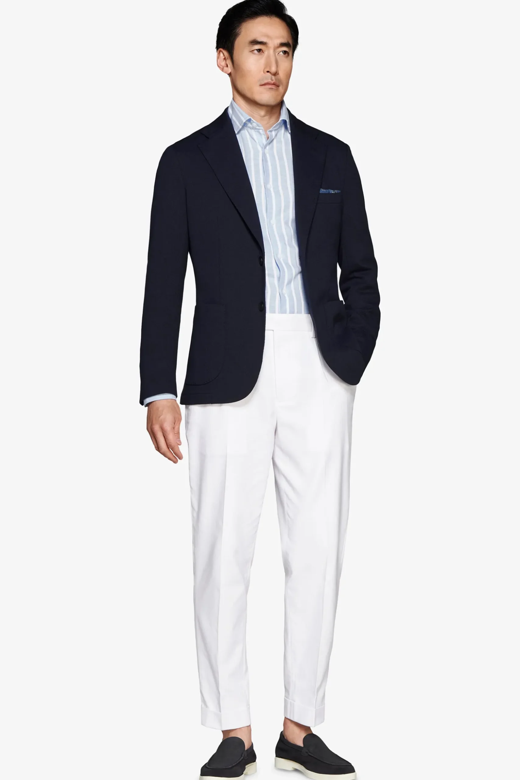 Giacca jersey operata blu