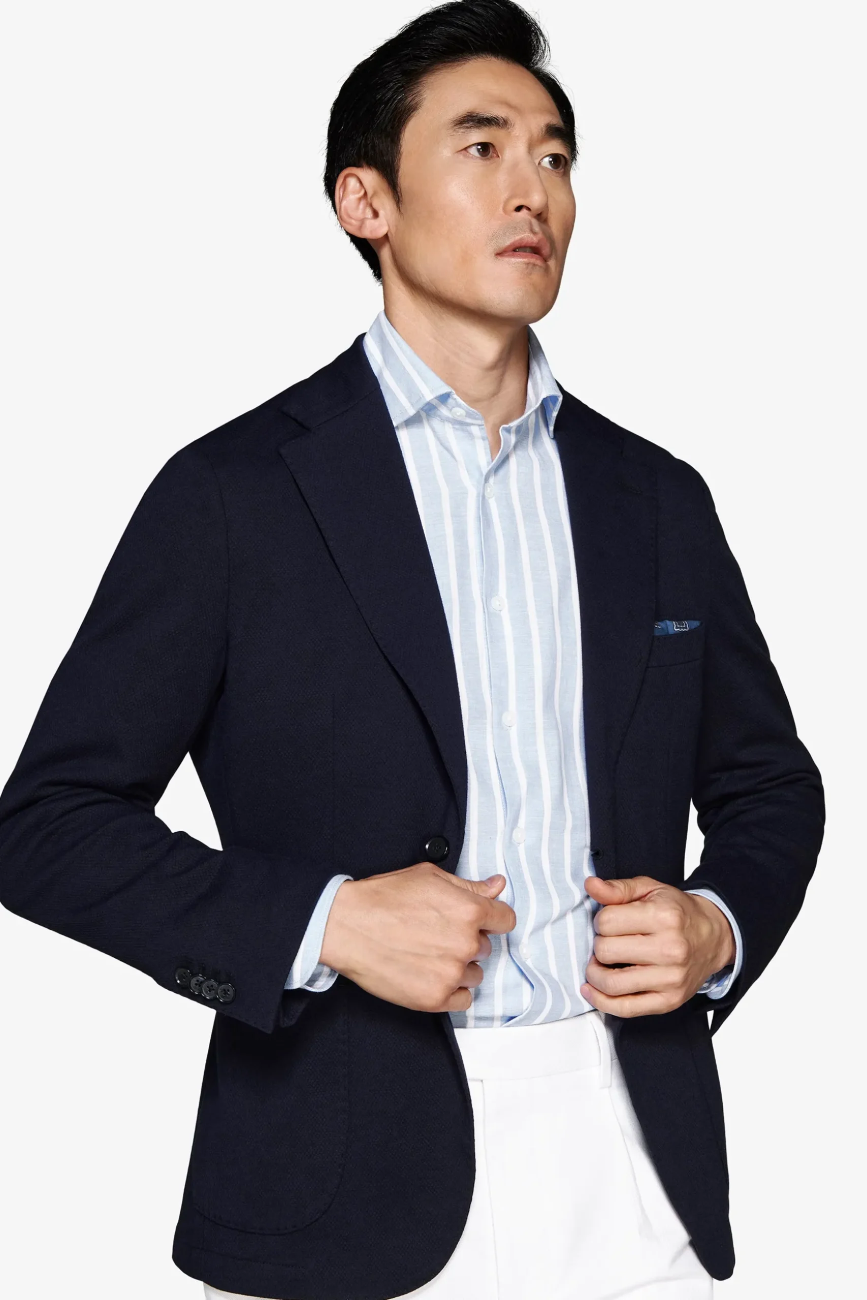 Giacca jersey operata blu