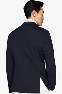 Giacca jersey operata blu