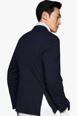 Giacca jersey operata blu