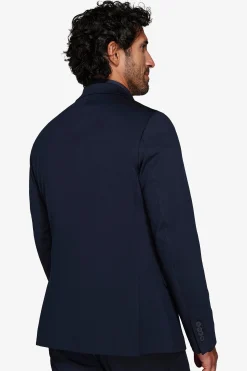 Giacca jersey tecnico blu slim
