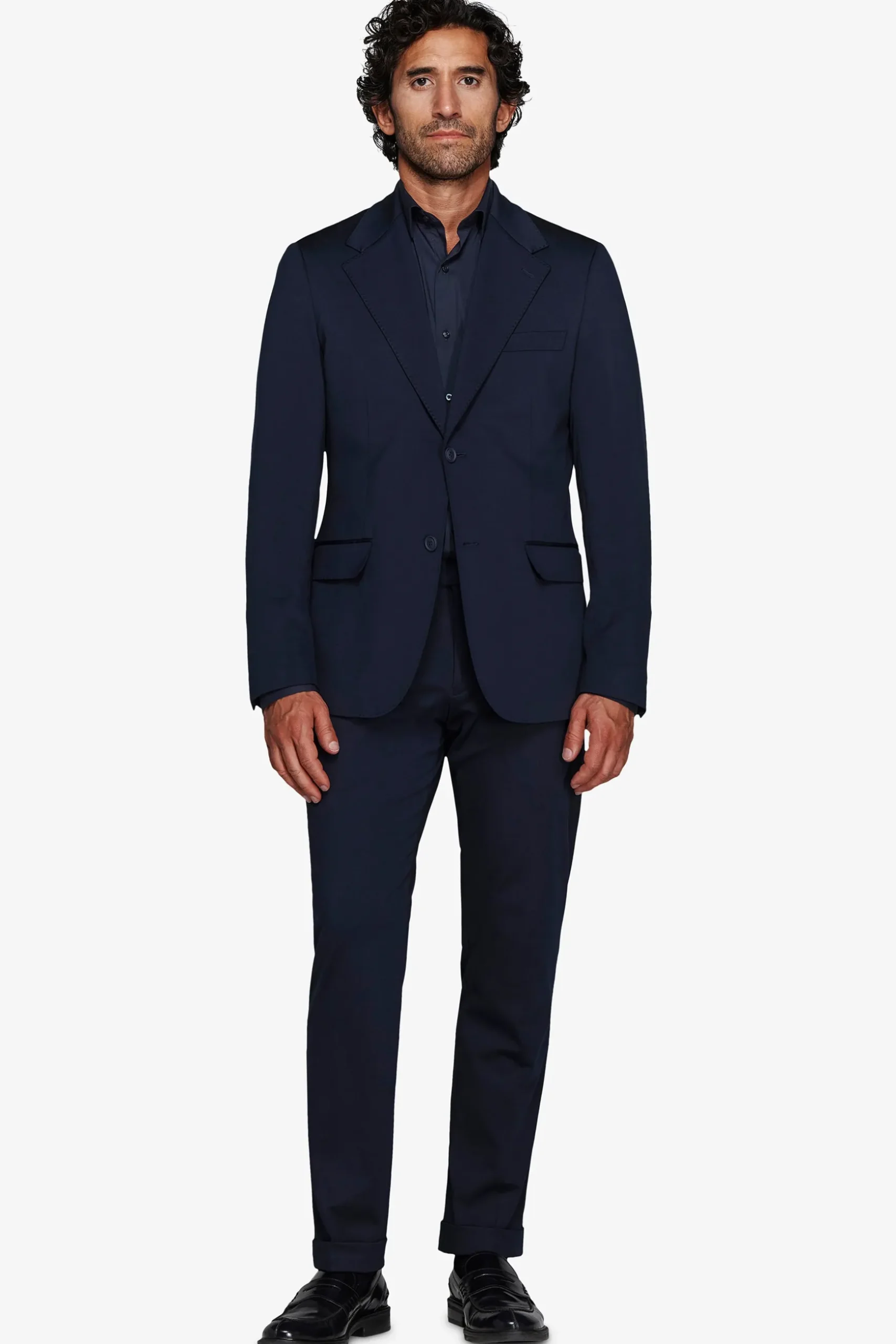 Giacca jersey tecnico blu slim