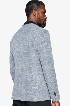 Giacca misto lino armaturata blu
