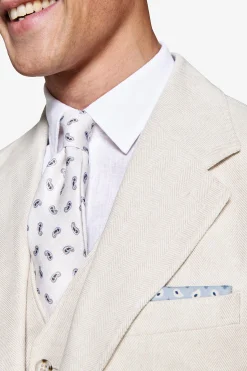Giacca misto lino Herringbone sabbia