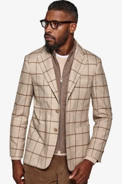 Giacca overcheck con pettorina beige