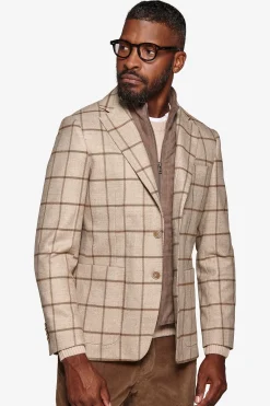 Giacca overcheck con pettorina beige