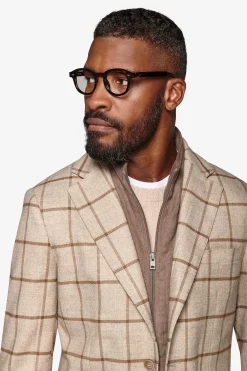 Giacca overcheck con pettorina beige