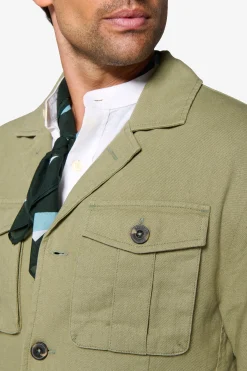 Giacca sahariana misto lino militare