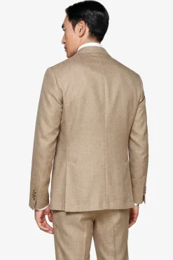 Giacca tela melange beige