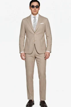 Giacca tela melange beige