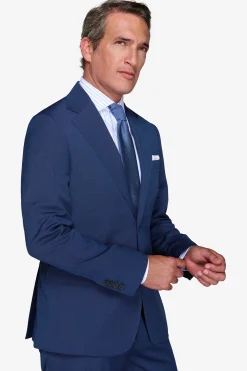 Giacca trama punto a spillo blu slim