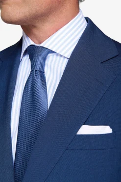 Giacca trama punto a spillo blu slim