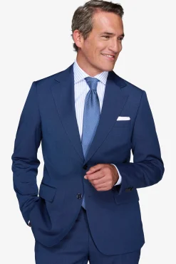 Giacca trama punto a spillo blu slim