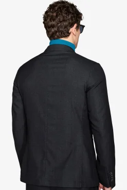 Giacca twill melange nera