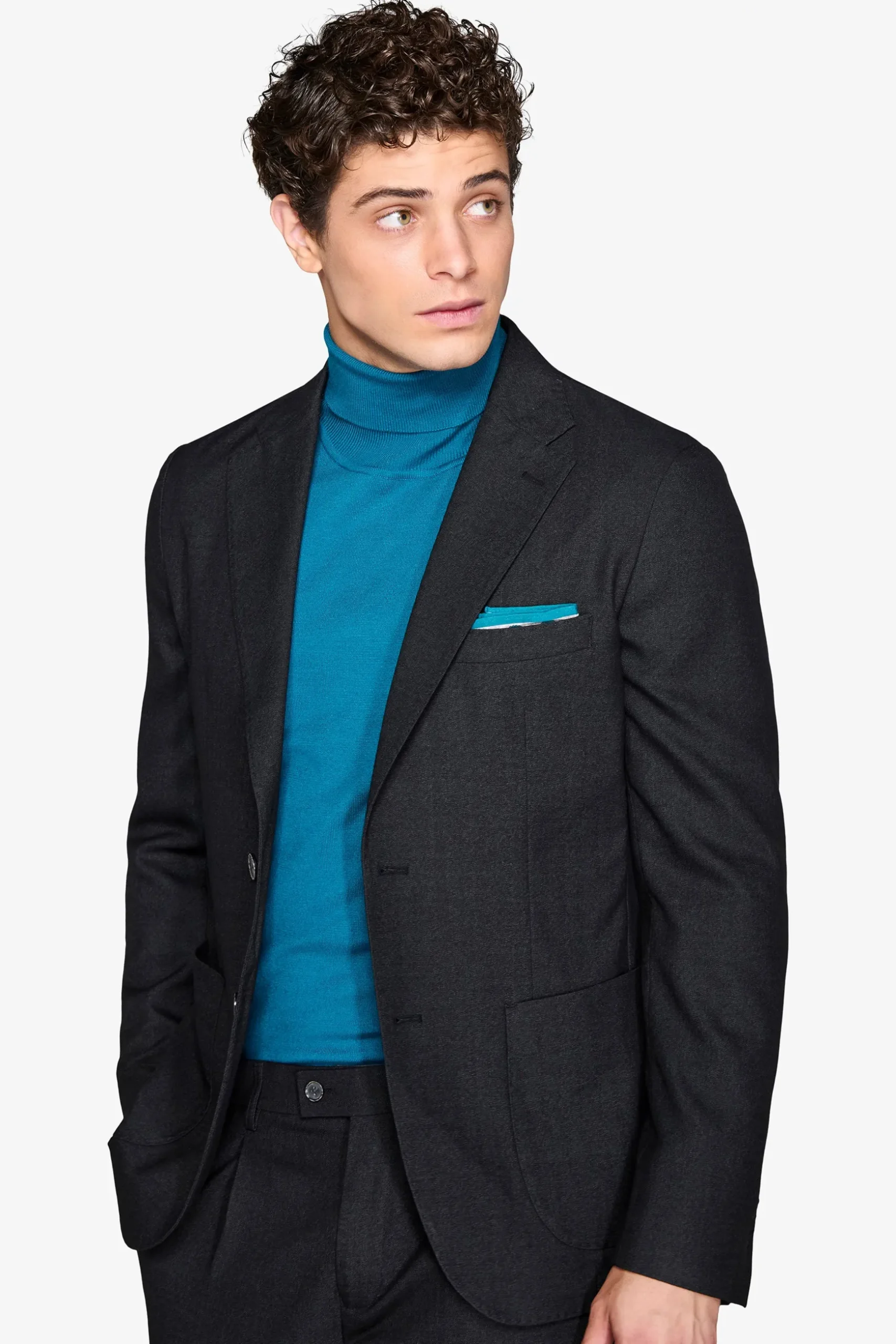 Giacca twill melange nera