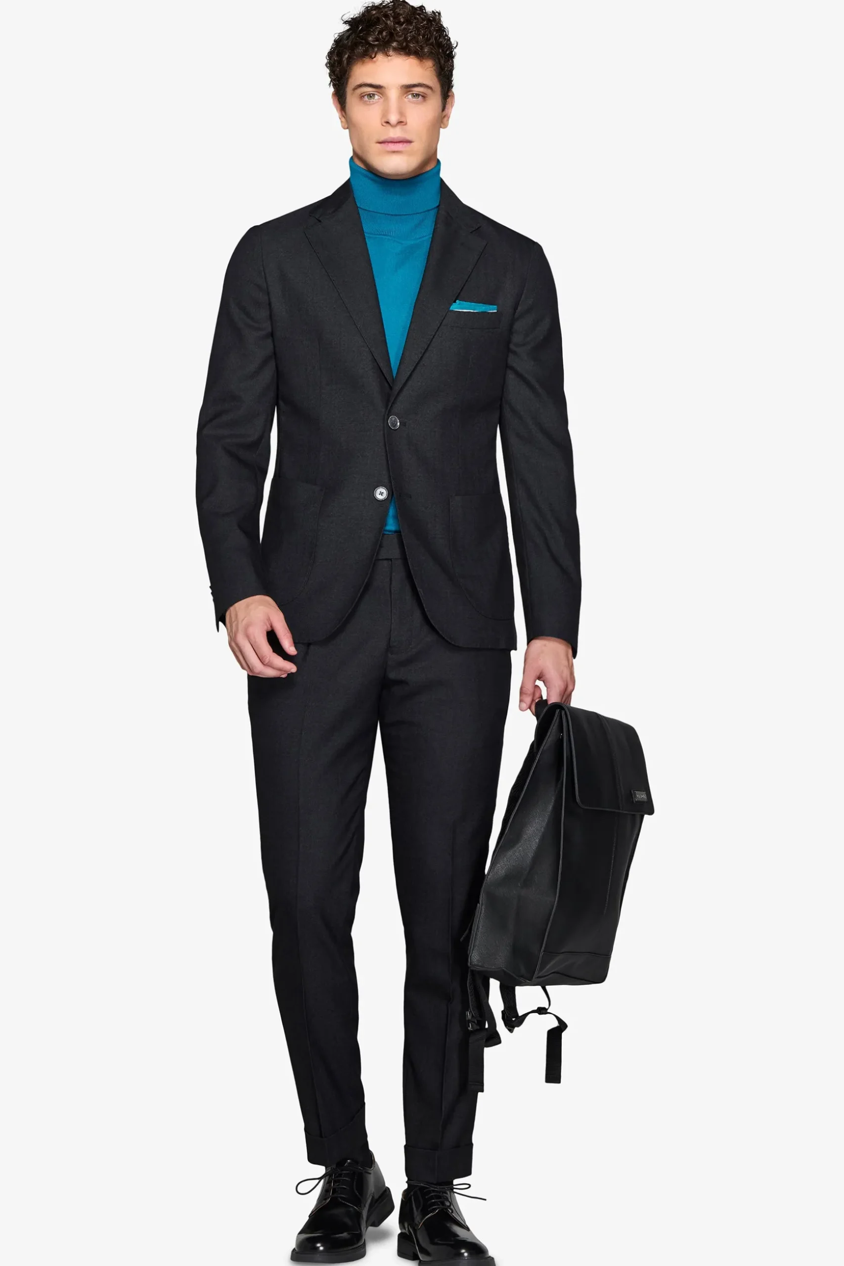 Giacca twill melange nera