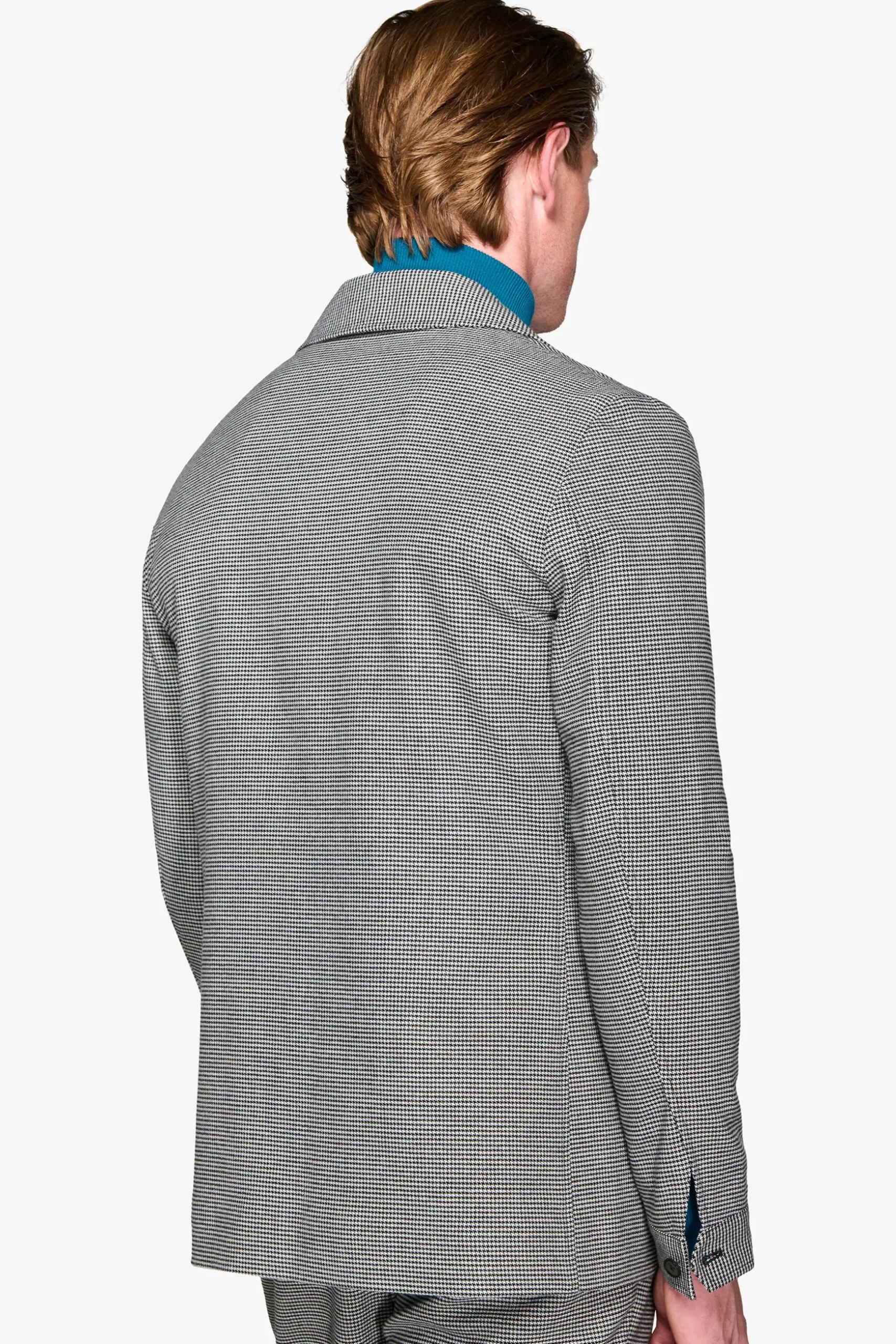 Giacca worker pied de poule grigia