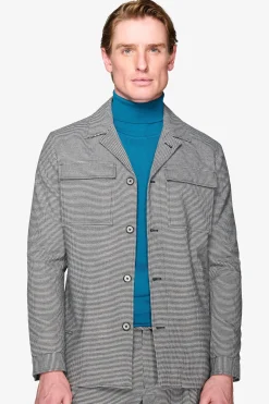 Giacca worker pied de poule grigia
