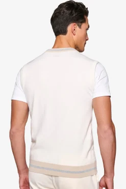 Gilet treccia e costa DNJ off white