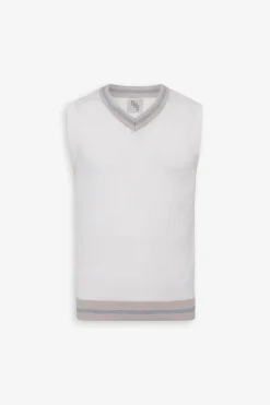 Gilet treccia e costa DNJ off white