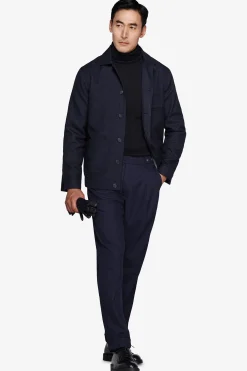 Giubbotto corto Herringbone blu