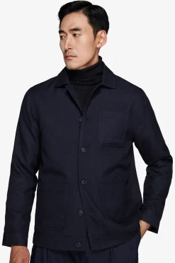 Giubbotto corto Herringbone blu