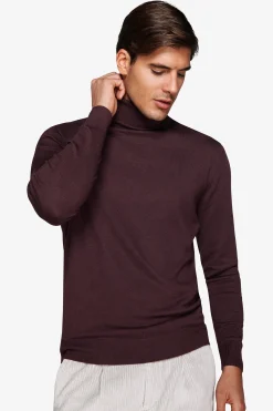 Maglia dolcevita basic bordeaux