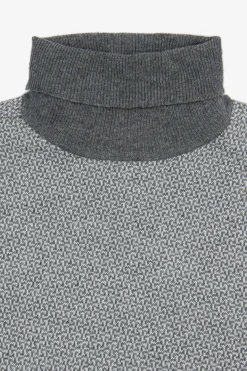 Maglia dolcevita fantasia grigio chiaro