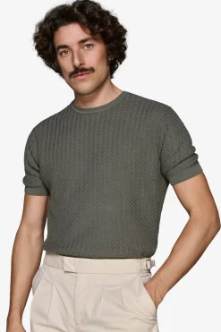 Maglia girocollo armaturata verde