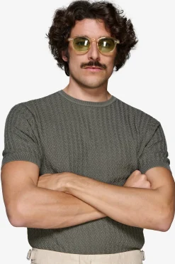 Maglia girocollo armaturata verde