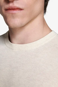 Maglia girocollo armaturata melange sabbia