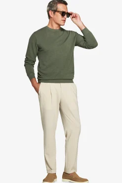 Maglia girocollo armaturata melange verde