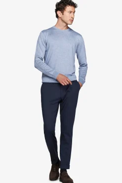 Maglia girocollo basic celeste