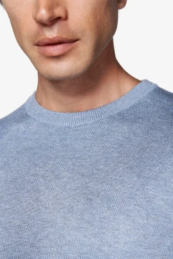 Maglia girocollo basic celeste