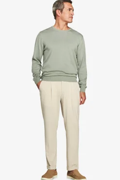 Maglia girocollo basic in cotone verde chiaro