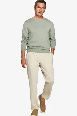 Maglia girocollo basic in cotone verde chiaro