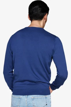 Maglia girocollo basic in cotone royal