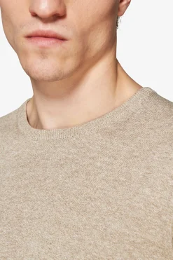 Maglia girocollo basic in cotone tortora