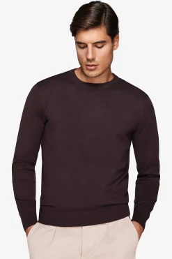Maglia girocollo basic marrone