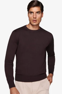 Maglia girocollo basic marrone