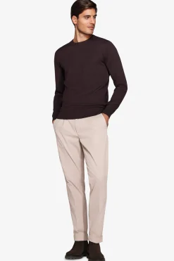 Maglia girocollo basic marrone