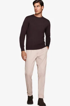 Maglia girocollo basic marrone